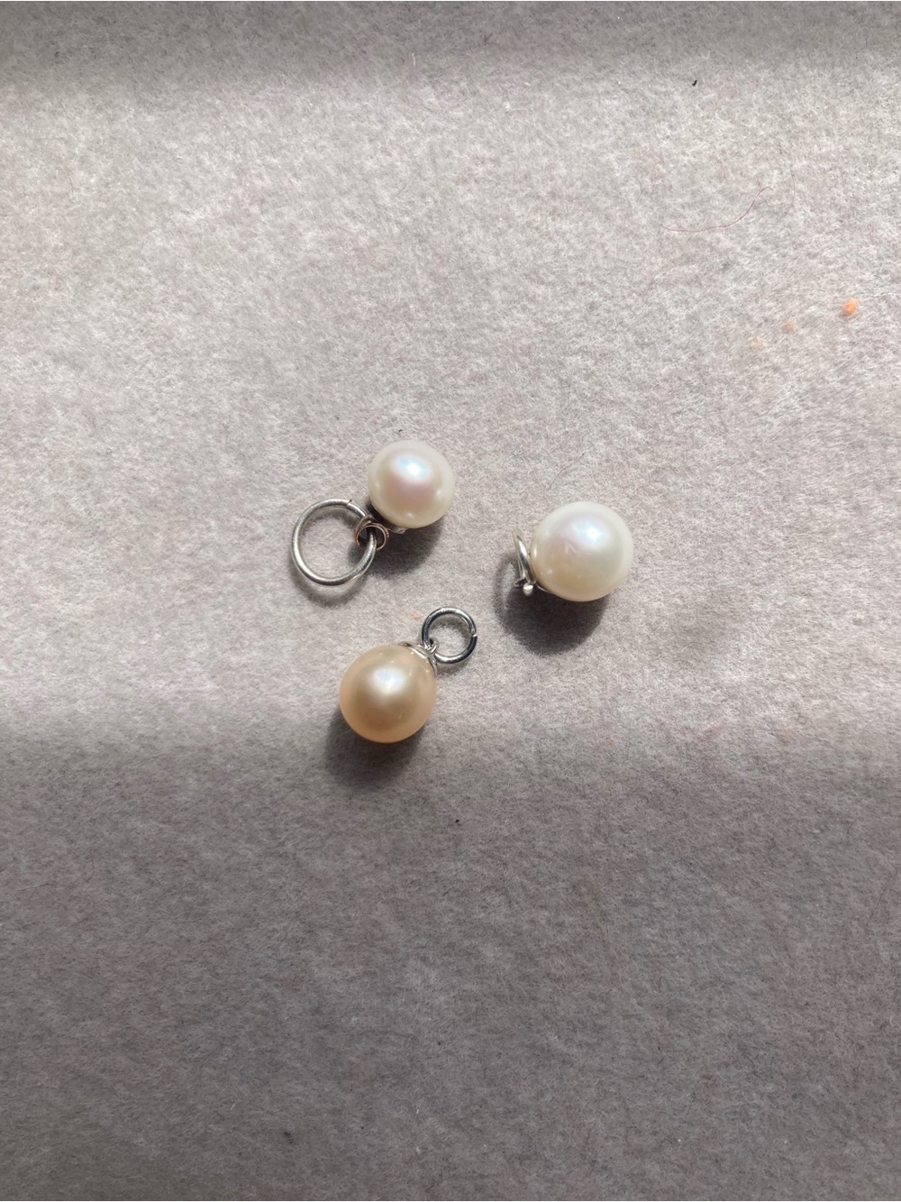 Mini Cultured Pearl Charms | Sterling Silver | White & Champagne Pearls